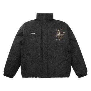 GENANX闪电潮牌2025冬季新款保暖厚外套简约百搭90绒黑白羽绒服男