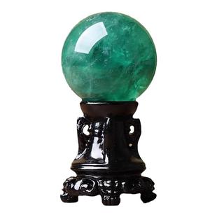 天然绿萤石水晶球摆件生意人上档次入户玄关高档装饰高级感工艺品