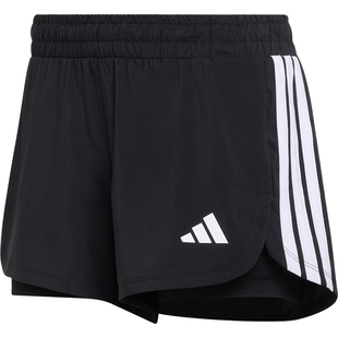 Adidas/阿迪达斯官方正品Pacer新款女黑色轻盈速干纯色短裤KD9742