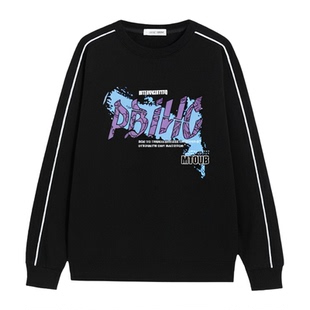 秋冬季新款卫衣男生初中学生青少年加绒加厚大童上衣长袖t恤男装