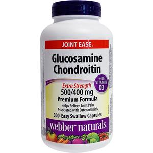 webbernaturals氨基葡萄糖软骨素添加D3双倍关节氨糖维骨力300粒