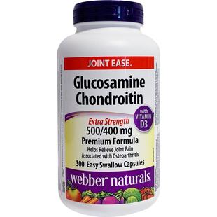 webbernaturals氨基葡萄糖软骨素添加D3双倍关节氨糖维骨力300粒