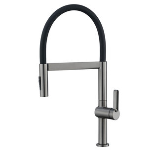 全铜枪灰色厨房水龙头洗菜盆抽拉式水槽冷热洗碗磁吸岛台万向旋转