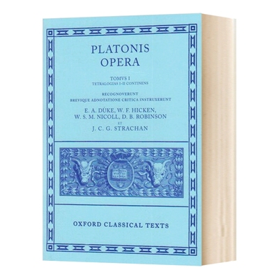 英文原版 Plato Opera Volume I 柏拉图歌剧 第一卷 英语希腊语双语 Euthyphro Apologia Socratis Crito Phaedo进口英语原版书籍