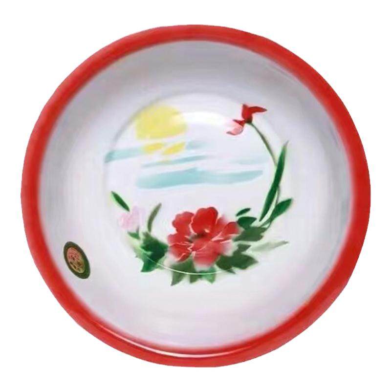 老式加厚搪瓷盆家用铁瓷盆菜盆汤盆可明火加热珐琅瓷宝宝洗脸盆