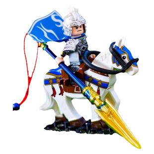 中国积木三国演义小侠关羽赵云吕布张飞小人仔拼装玩具适用于乐高