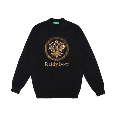 【100%绵羊毛】Raidy Boer/雷迪波尔男烫钻双头鹰羊毛衫毛衣5071