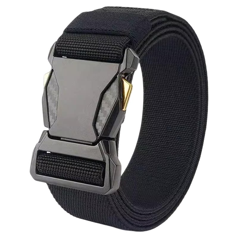 对插扣弹力皮带男自动扣时尚百搭潮流男士腰带户外尼龙帆布裤腰带