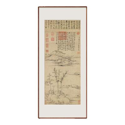 倪瓒容膝斋图新中式玄关装饰画