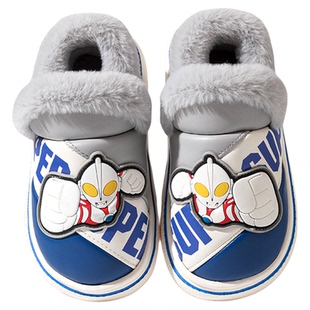 奥特曼儿童棉拖鞋男童冬季2025新款高帮毛绒保暖室内外穿防水棉鞋