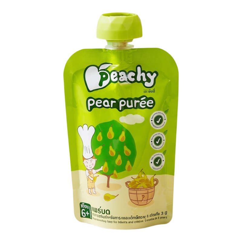 PEACHY唧唧装香梨果蓉泥辅食品蔬菜蓉果泥婴儿食品100g香港进口版