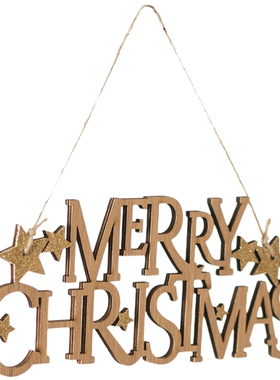 掬涵圣诞节装饰圣诞快乐英文字母小木牌圣诞挂牌拍摄专用气氛道具