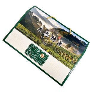 特产包装盒通用手提礼盒农产绿豆粉皮高山茶油货坚果菌菇菜绿色箱