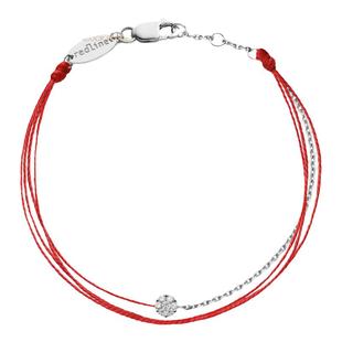 Redline/红绳女士Illusion 0.05克拉圆形钻石白金多绳加链手链