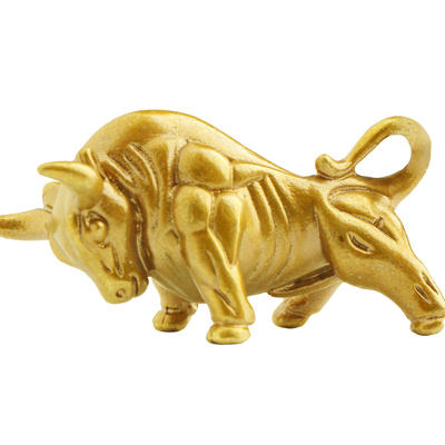 生肖牛纯黄铜钥匙扣挂件牛气冲天