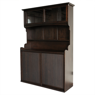 贞木器屿北美樱桃木餐边柜黑色大器储物柜茶空间产品陈列柜复古柜