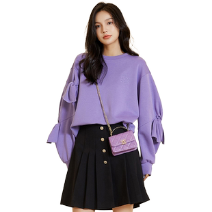 vilan/慧兰商场同款时髦减龄圆领卫衣女2025新款秋季时尚打底衣服