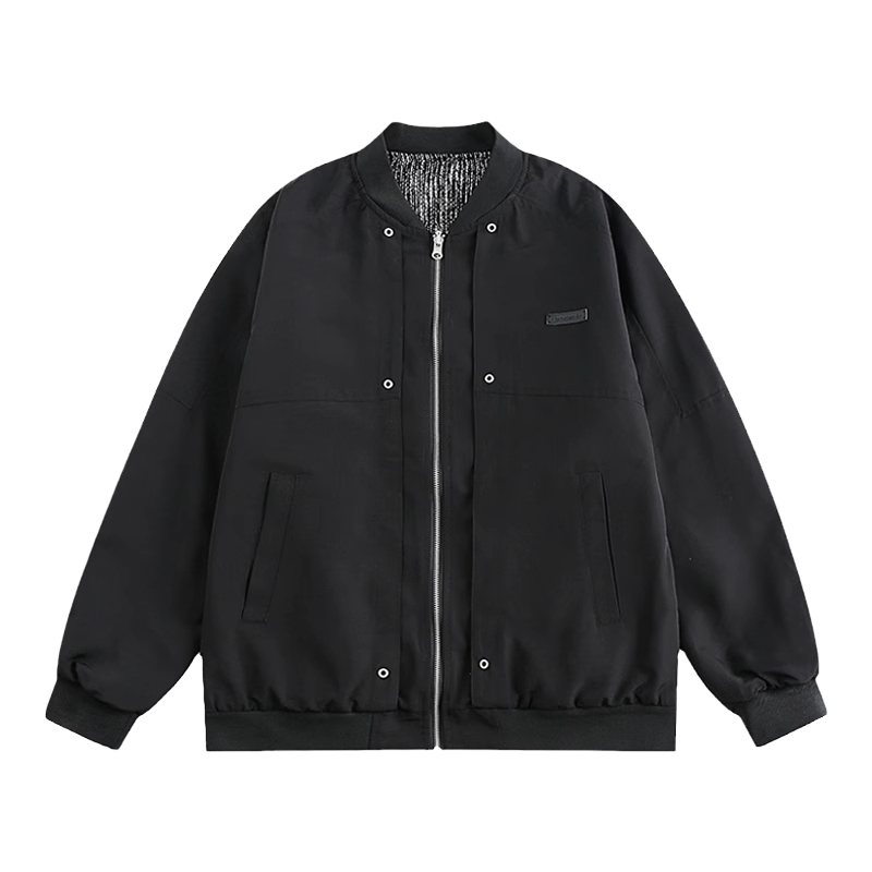 春秋拼色棒球服男双面穿夹克外套