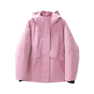 PENNYPENG九万里两色压胶连帽白鹅绒羽绒服女