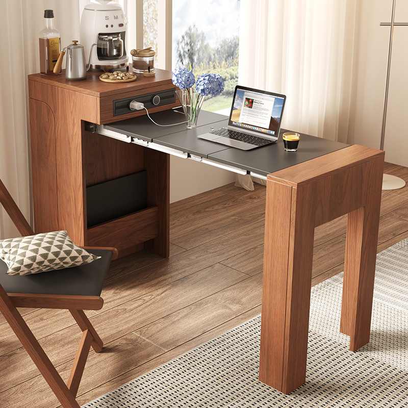 小户型迷你可伸缩餐桌椅边柜一体现代简约省空间长方形家用饭桌子