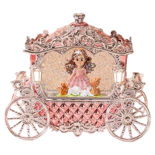 新年飘雪八音盒鸟之诗水晶球儿童女孩生日礼物摆件旋转木马音乐盒