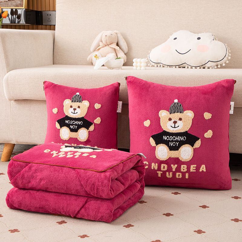 牛奶绒抱枕被子两用二合一汽车沙发午睡抱枕办公室靠垫枕头折叠