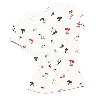 1JINNSTUDIO猫狗印花短袖T恤