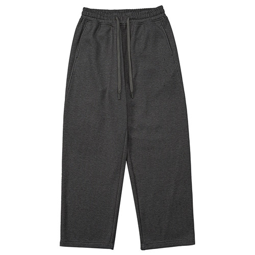 bdpowerup秋冬美式加绒直筒裤男简约针织保暖运动长裤男宽松