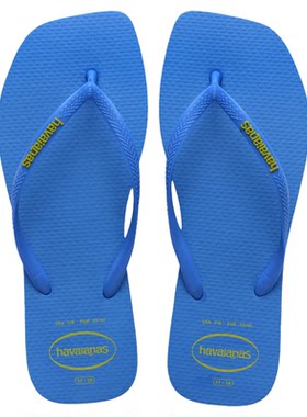 Havaianas哈唯纳方瘦子新款方头夹脚人字拖女士外穿拖鞋时尚凉拖