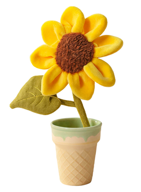 向日葵植物盆栽桌面摆件毛绒公仔
