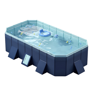 日本游泳池家用儿童免充气可折叠水池家庭游泳桶户外大型支架泳池