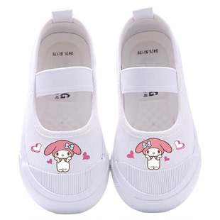 幼儿园小白鞋室内表演鞋女童布鞋百搭小白鞋软底艾莎公主鞋小童鞋