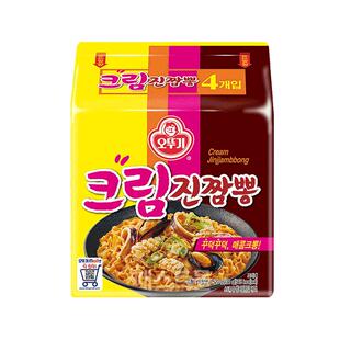 韩国不倒翁海鲜杂烩面拉面韩式金辣芝士面火热方便面进口泡面拌面