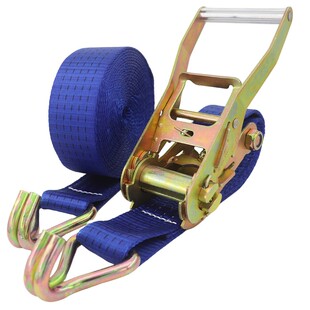 大货车用收紧器5吨捆绑涤纶带双挂钩货车棘轮紧绳器2寸5cm蓝色带