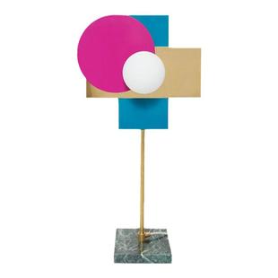 孟菲斯彩色客厅壁灯设计金属多彩设计儿童房卡通几何大理石台灯