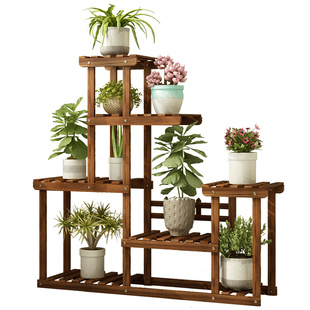 花架子多层室内外装饰实木质阳台置物客厅多肉落地式绿萝盆架家用