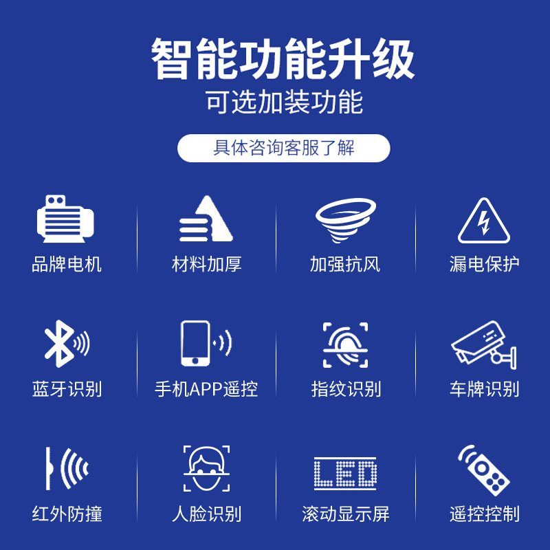 智能电动伸缩门学校无轨段滑门小区遥控收缩门工地不锈钢电动大门