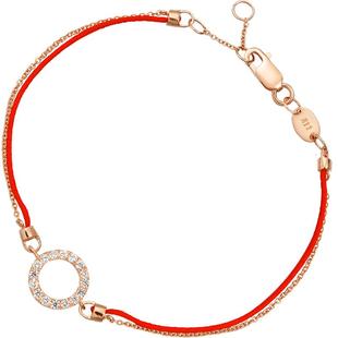 周生生PROMESSA18K金转运圆环本命年红绳钻石手链87102B