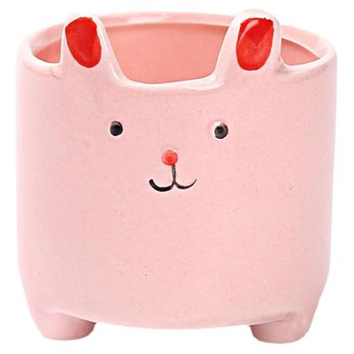 多肉花盆陶瓷卡通兔子可爱带托盘