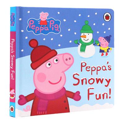 英文原版绘本 peppa pig peppa's snowy fun 粉红猪小妹 小猪佩奇的雪天乐趣 儿童纸板书 英语学习图画书