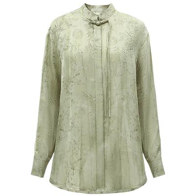 COCOBELLA人丝提花盘扣炒色衬衫