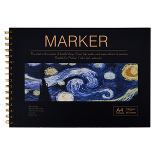 8k马克笔专用绘画本动漫手绘不透色马克纸加厚画画本学生用彩铅画纸a4素描纸16K美术专用纸空白漫画手抄报本