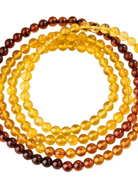 五台山天然琥珀渐变彩虹色手串