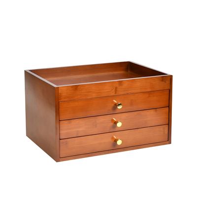 楠竹多层抽屉书法收纳盒置物箱