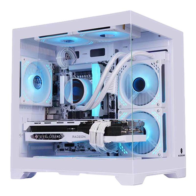玩嘉孤勇者迷你无立柱海景房全景侧透 MATX主板 240水冷 台式机箱