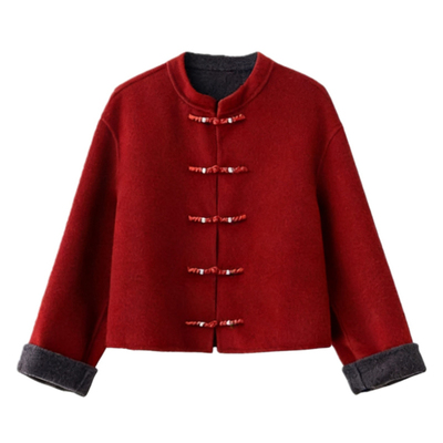 新中式立领盘扣短款外套妈妈装女