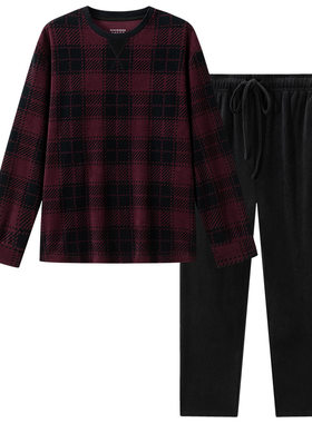 舒雅男士毛巾布睡衣家居服套装
