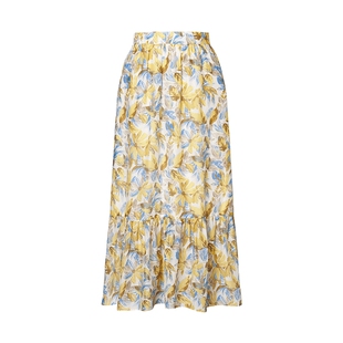 【桑蚕丝高支棉】ELSEWHERE珂思雏菊印花A字半身裙女夏季新品