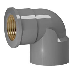PVC入铜直接铜内丝接头内牙直通弯头三通水管配件4分6变1寸灰色20