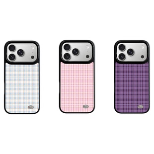 Rolincube原创格纹苹果17Promax手机壳磁吸iPhone17Pro黑边17适用Magsafe新款15Pro时尚高级16Promax全包防摔